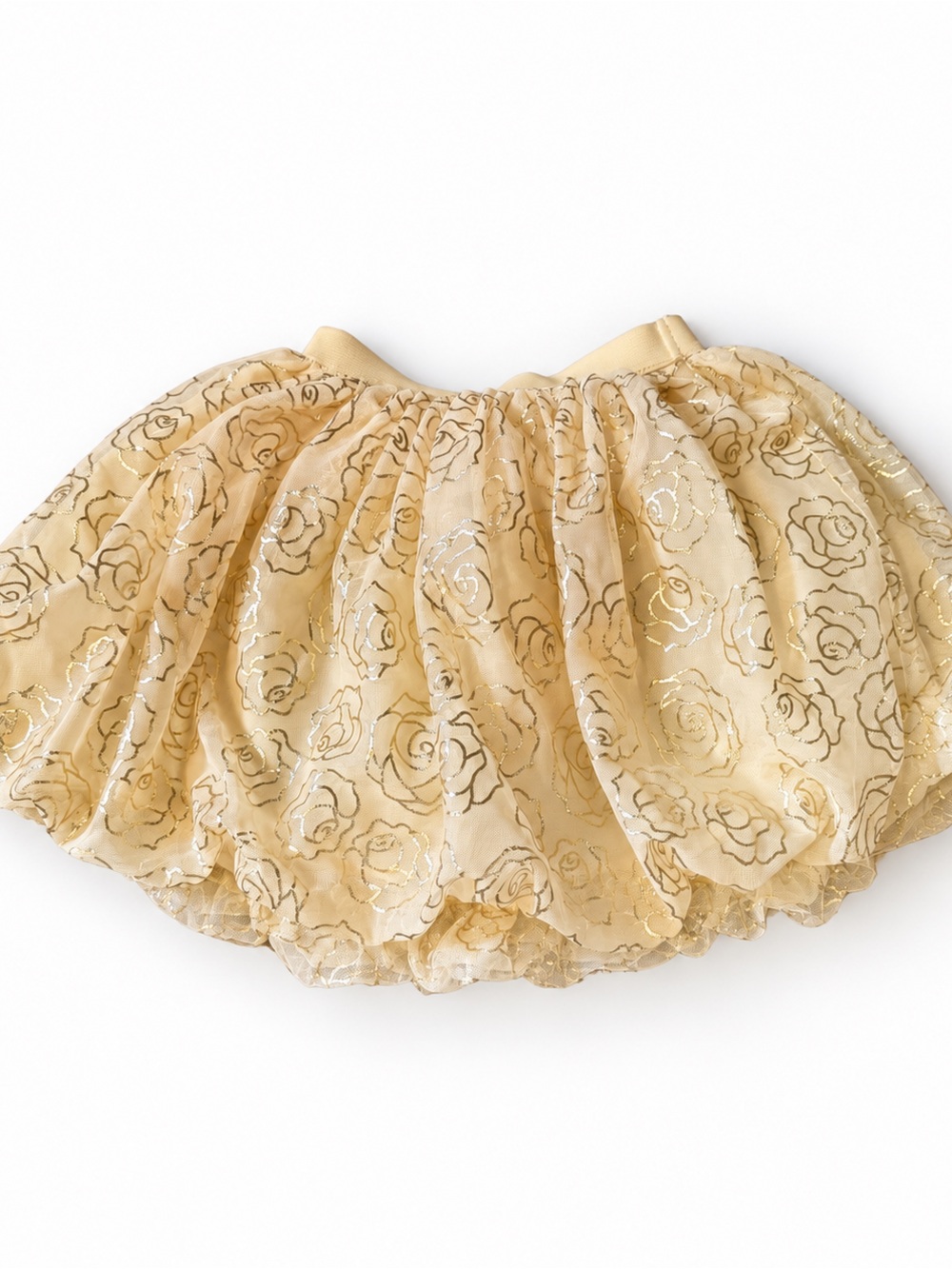 Disney Gold Rose-Print Tulle Skirt